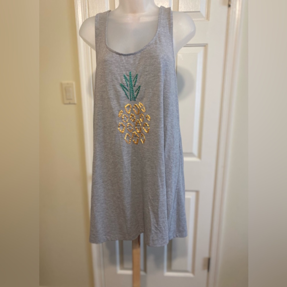 NWOT Xhilaration - Gray racer back beach coverup, Size: L